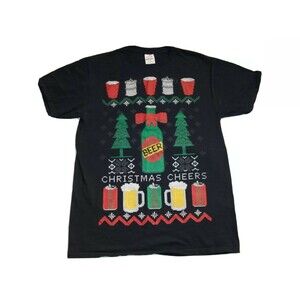 Dec 25 Mens M Medium Christmas Cheer Funny Graphic T Shirt Holiday Xmas Top